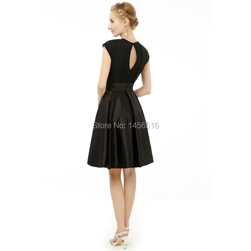 Vestidos madre de la novia/Черное короткое платье длиной до колена новое Настоящее фото
