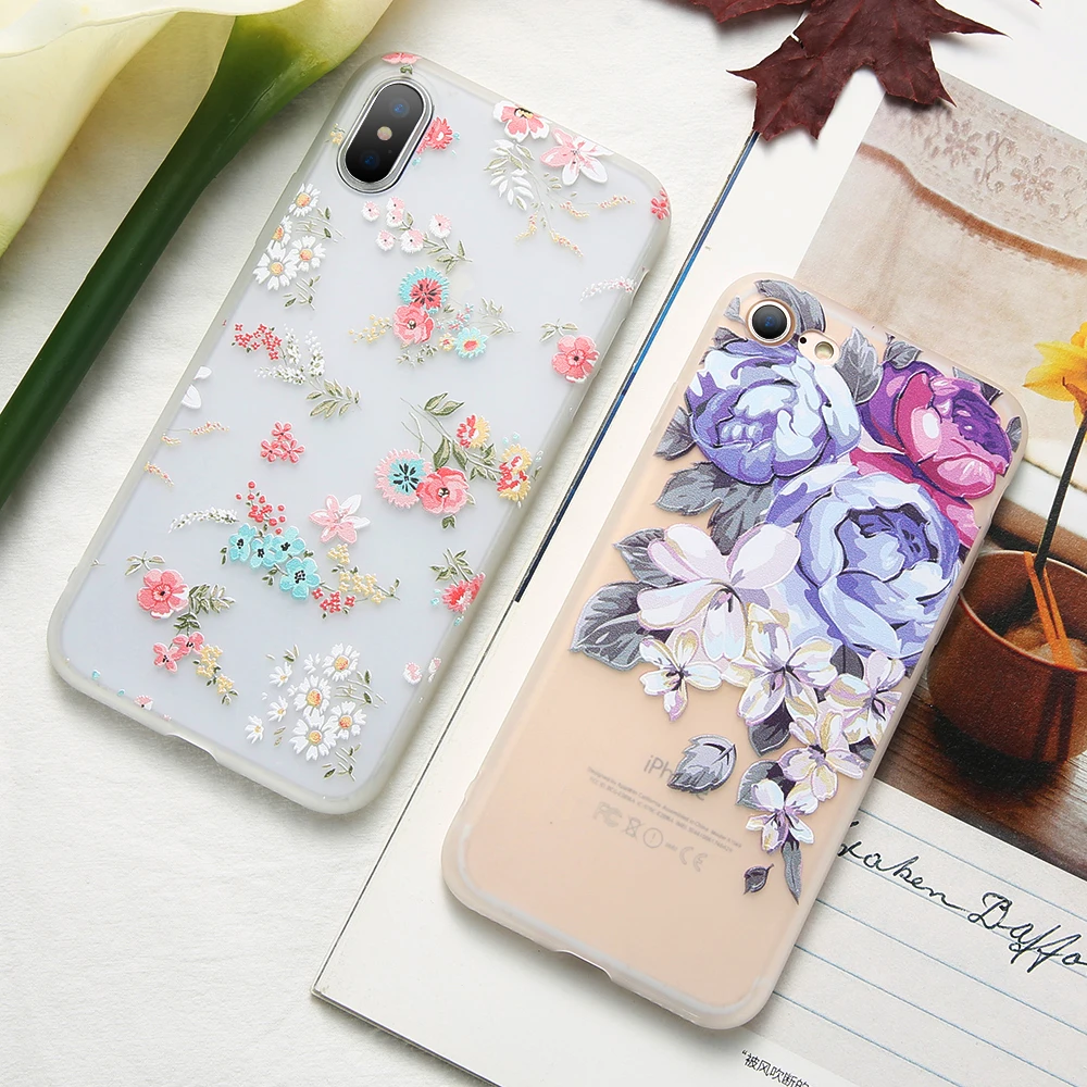 KISSCASE модный сексуальный цветочный силиконовый чехол для iPhone 5S 6s Se 7 8 Plus 3D