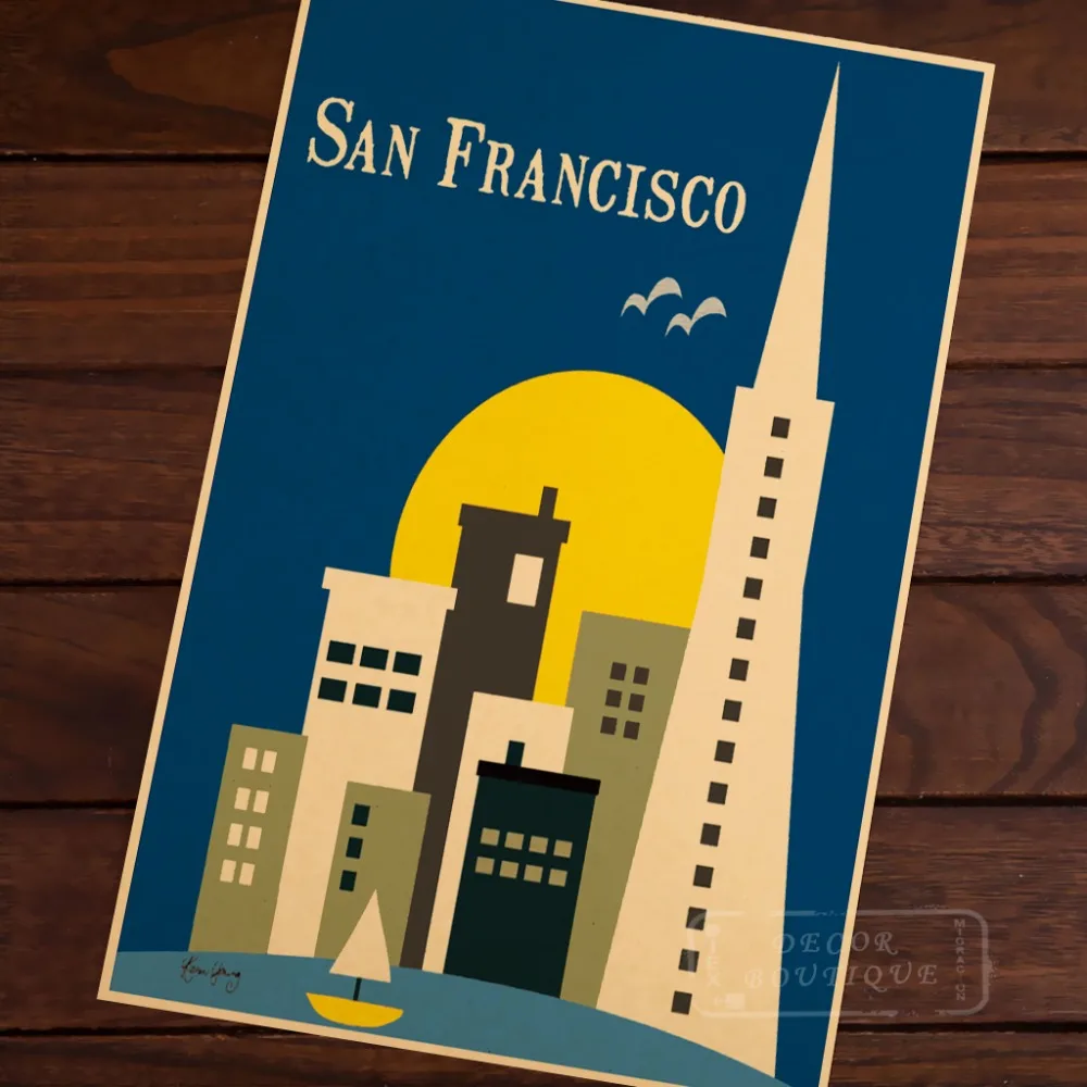 Поп-карта геометрических видео Сан-Франциско классический винтажный Ретро