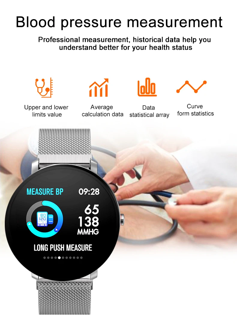 SENBONO K9 спортивные Bluetooth 1,3 дюймов Полностью умные часы с сенсорным экраном фитнес-трекер для мужчин IP68 Водонепроницаемые женские умные часы PK v11 K1