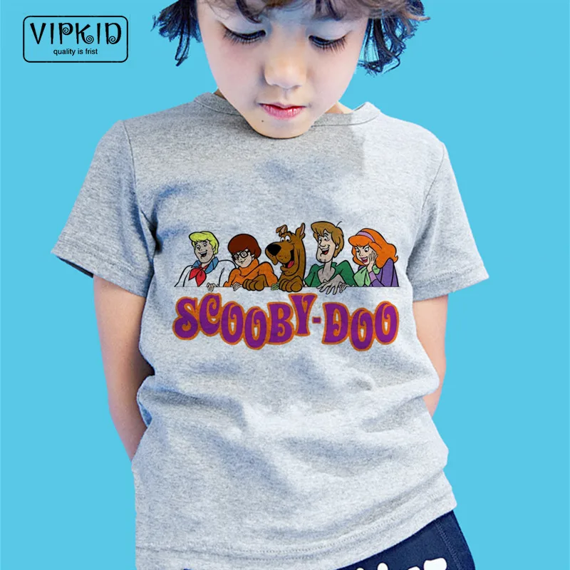 Детские футболки Scooby Doo Детская летняя забавная футболка с героями мультфильмов