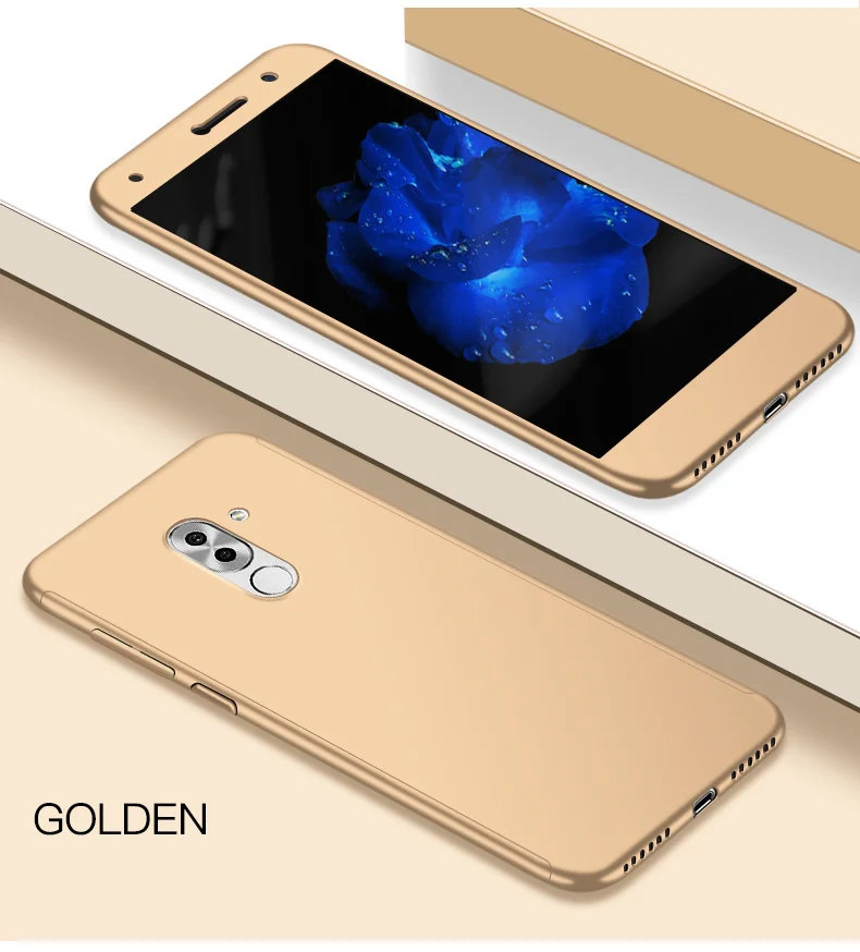 Противоударный 360 градусов чехол для huawei Honor 7 7C 8 8X 8A 9 9i 10 20 Lite 9X 6X 7X полное покрытие для Honor V9 играть V10 V20 20i Coque - Цвет: Gold