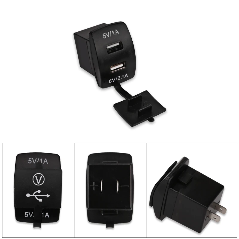 Автомобильное зарядное устройство 12 В 24 двойное USB для мобильного телефона