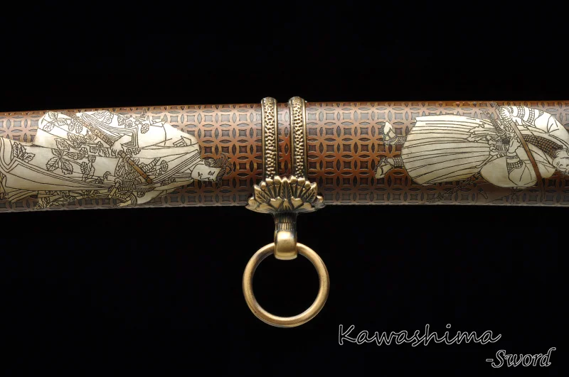 Японский полицейский Меч Катана глина закаленное 1095 Высокоуглеродистая сталь