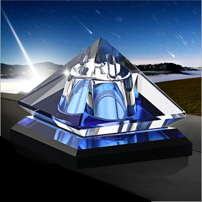 XINTOU Crystal Glass Pyramid Perfume Bottle Refillable Car Auto Air Freshener Ornaments Feng Shui Home Art Decoration Accessory | Дом и сад
