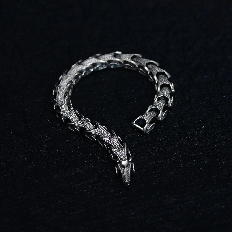 100% True 925 Sterling Silver Men's Sheep Head Retro Fashion Personality Style Bracelet High Jewelry Father's Day Gift | Украшения