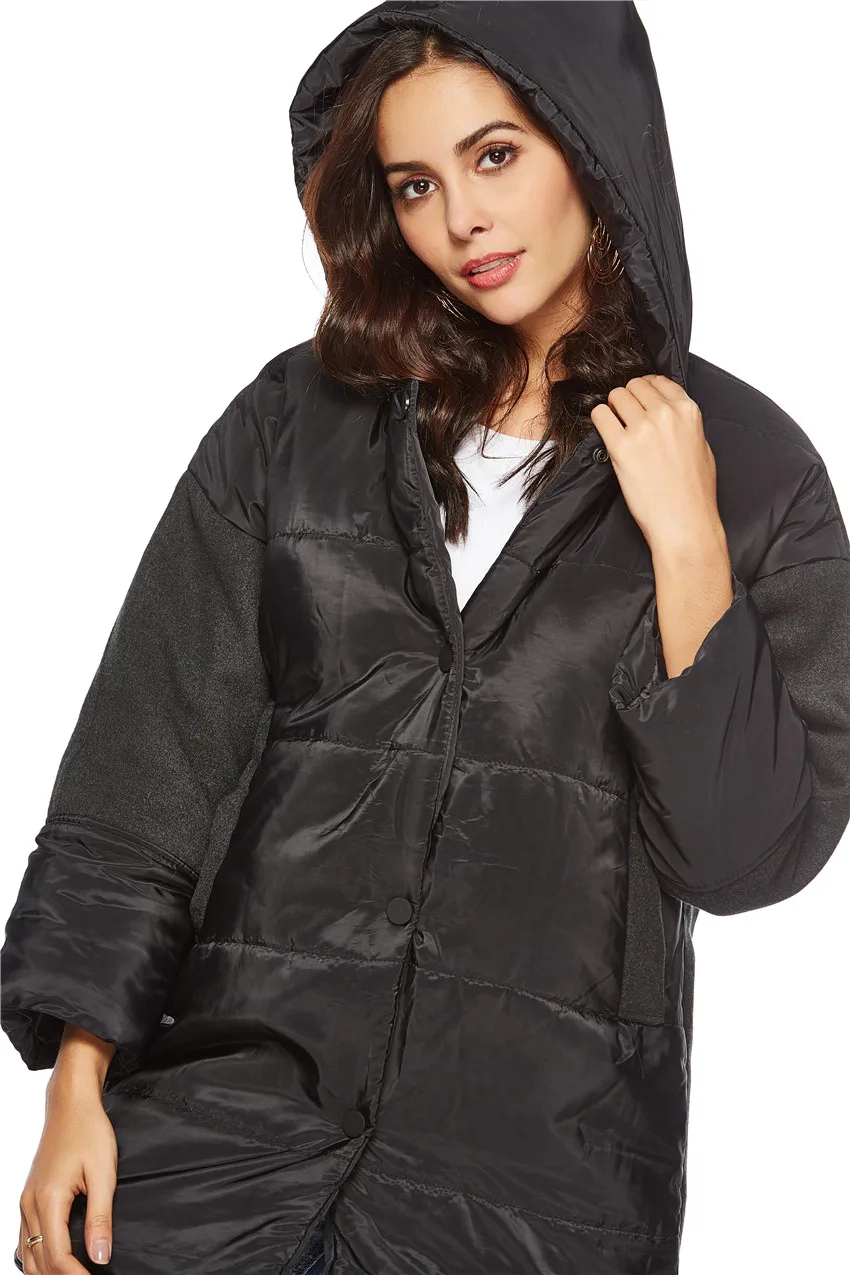 

Осенне-зимняя шерстяная стеганая куртка с капюшоном, Корейская версия утолщенной тонкой хлопковой куртки, Женская парка, пальто с длинными рукавами