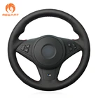 Прошитая вручную Нескользящая черная искусственная кожа чехол на руль для BMW M5 E60 E61 (Touring) 2005-2010 M6 E63 E64 2005-2010
