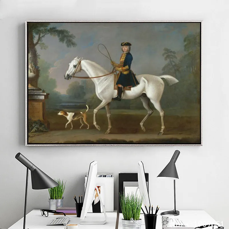Классическая фигурка корта без рамки печать на холсте лошади охоты гор картина