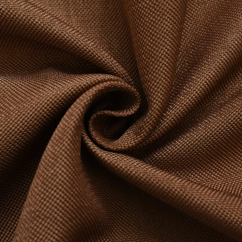 

Latest 4 colors coffee 70%-85% shading modern style solid faux plain linen Blackout curtain for living room window custom made