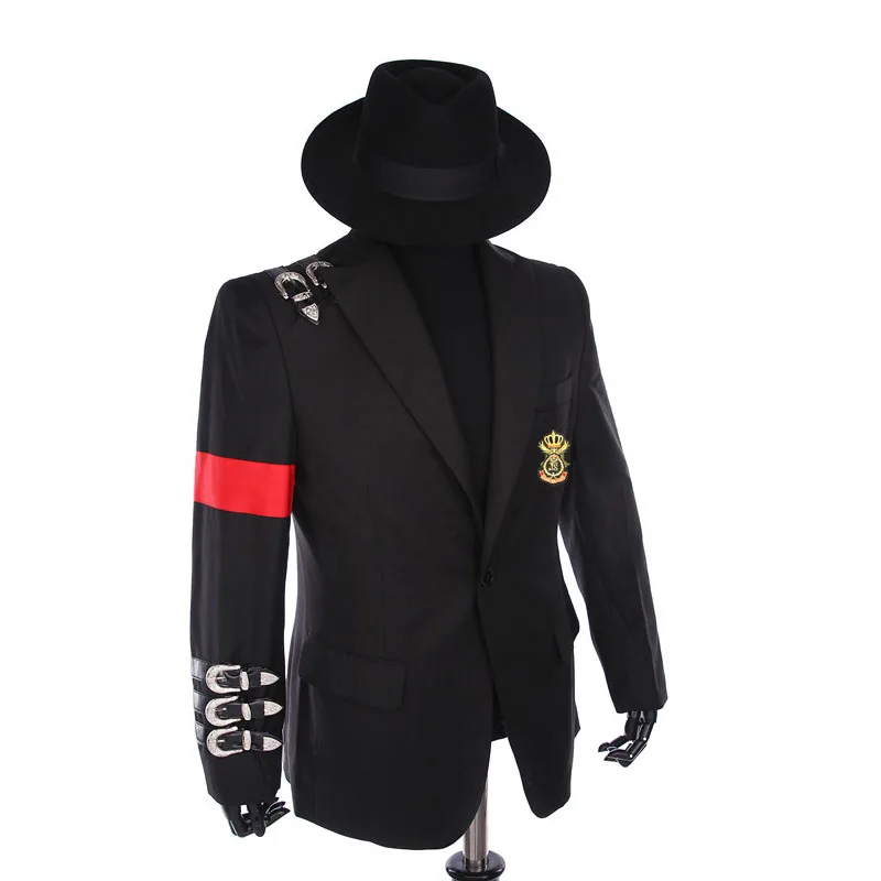 Редкий классический костюм MJ с Майклом джэксоном и бабочкой Черный Повседневный