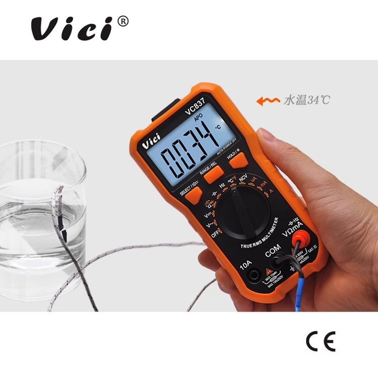 Vici VC837 цифровой мультиметр DMM True RMS 3 5/6 Автоматический диапазон сопротивление емкости NCV Частота Рабочий цикл Функция удержания данных