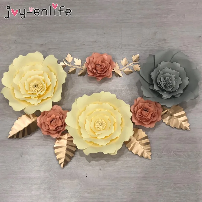 JOY-ENLIFE 2 шт. 20 см бумажные цветы фон для декора вечеринки дня рождения свадьбы