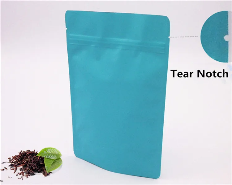 50pcs Stand up Matt Blue Aluminum Foil Food Ziplock Bag Doypack Coffee Tea Package Fidget Spinner Toys | Дом и сад
