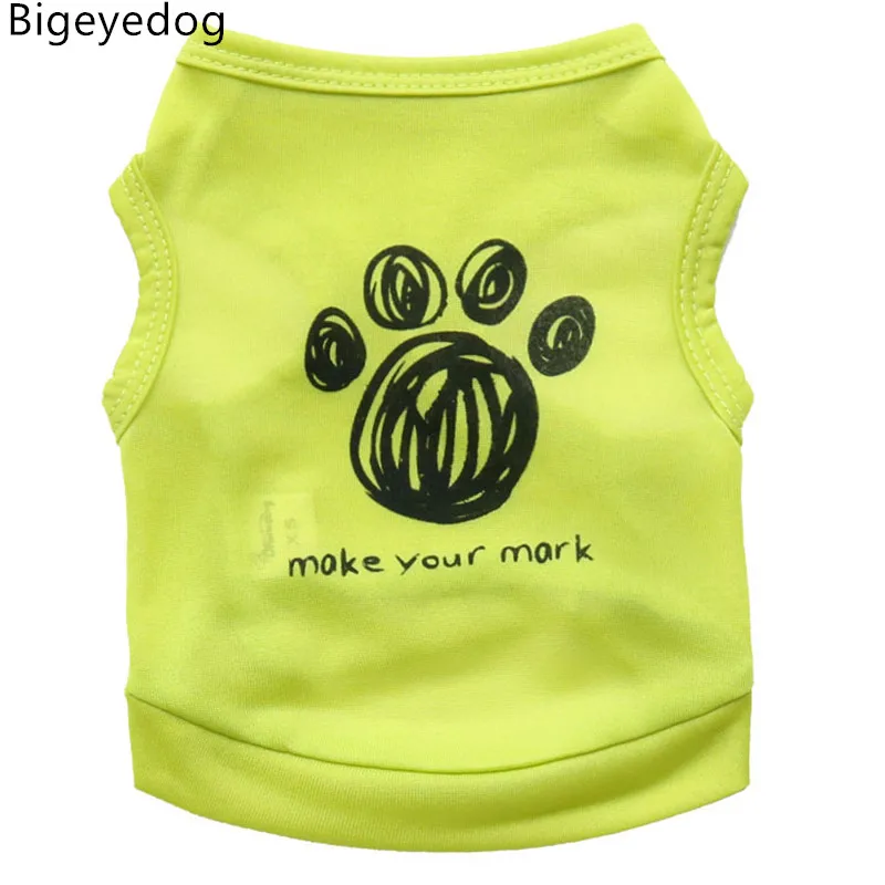 Bigeyedog собачья жилетка Летняя Одежда для питомцев футболка со щенком одежда кошек