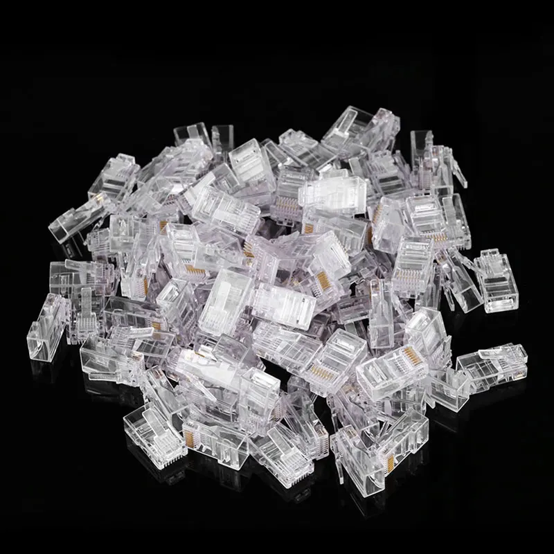50 шт./лот RJ45 8P8C кабель модульные штекерные головки Cat5 Cat5e сетевой интернет