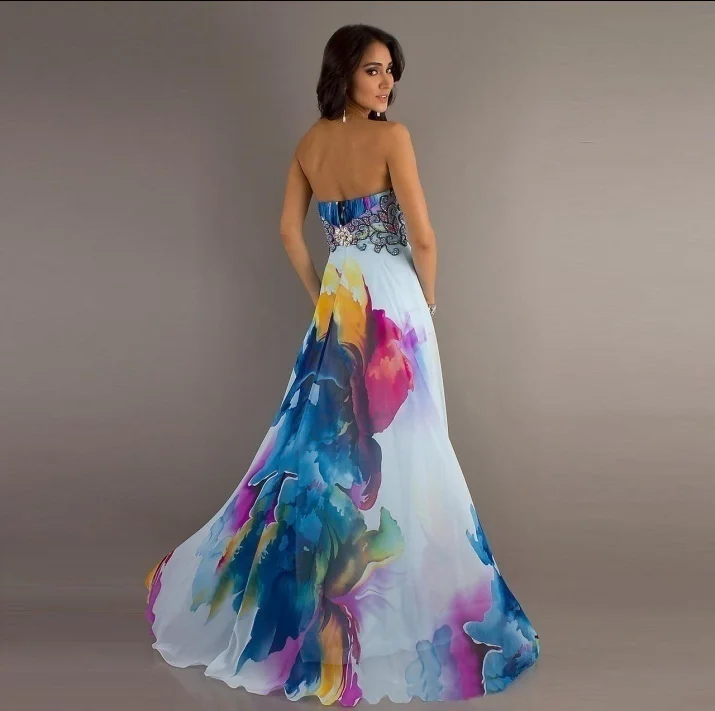 Boho Vogue Sexy Vintage Sleeveless Floral Long Maxi Party Dress Wrapped Chest Off Shoulder Backless Printing Temperament Evening | Женская