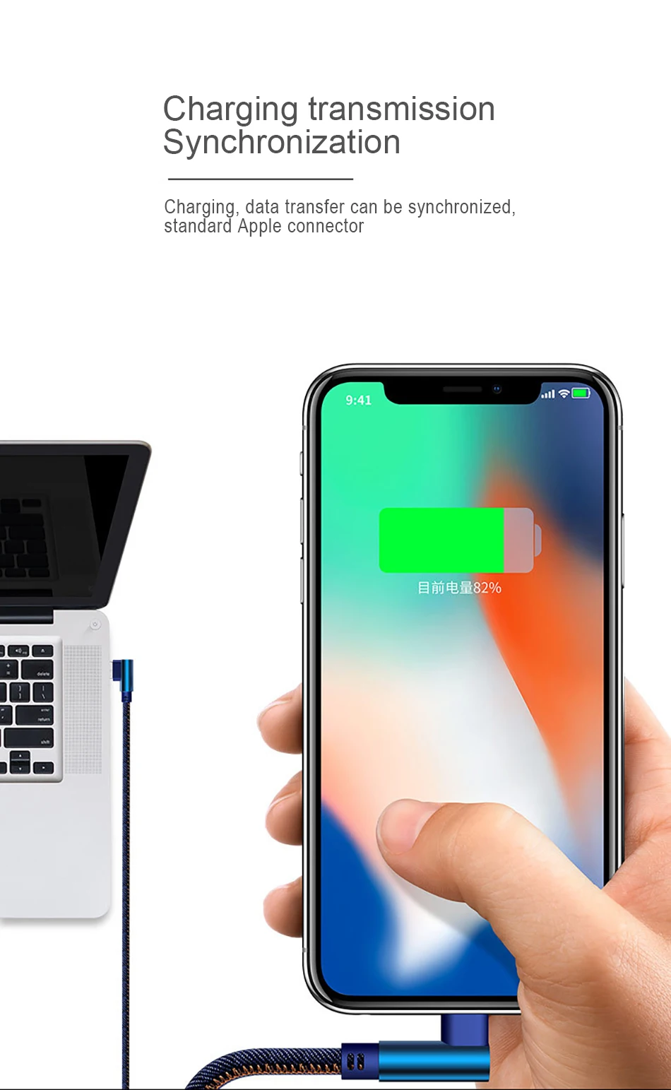 NOHON 90 градусов джинсовый USB зарядный кабель для iPhone X XS MAX XR 8 7 6 6S 5 5S Plus освещение зарядный кабель для передачи данных для Ipad Mini 1 2 м