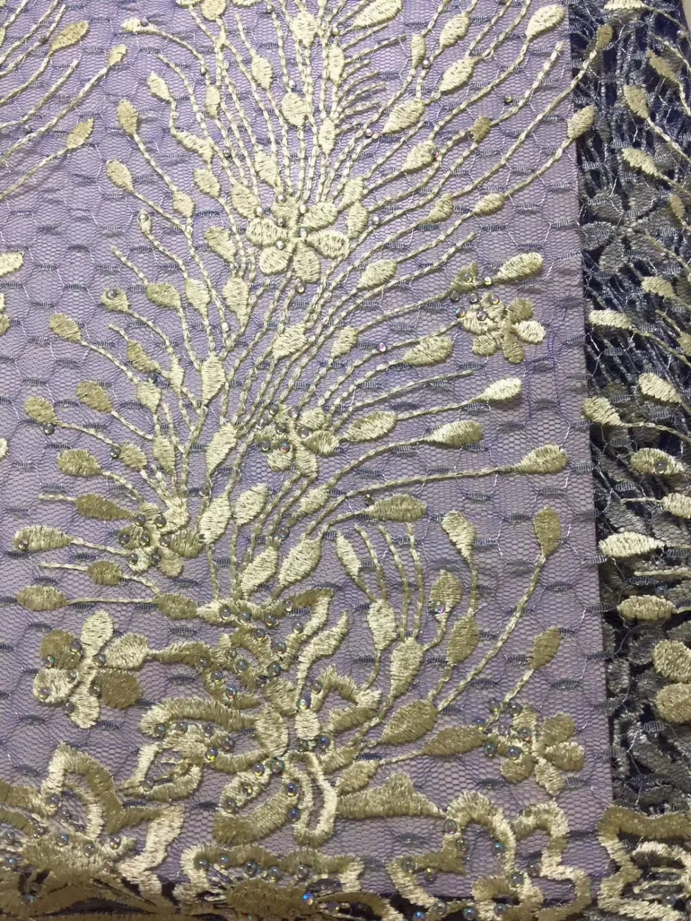 Золотистое 3D французское кружево с аппликацией Стразы 5 ярдов/лот 2019 новейший