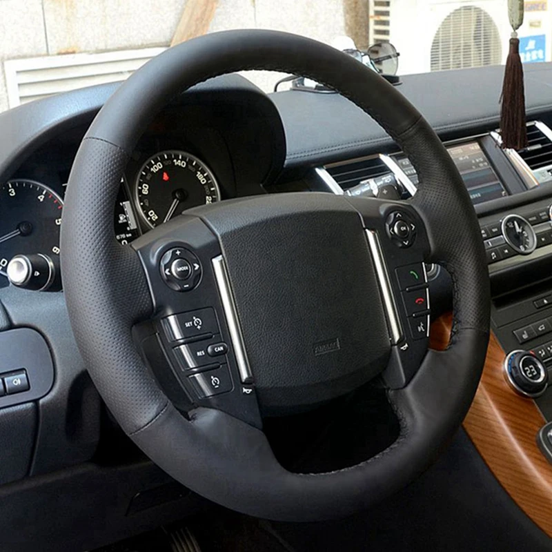 GKMHiR из искусственной кожи черная чехол рулевого колеса автомобиля для Land Rover