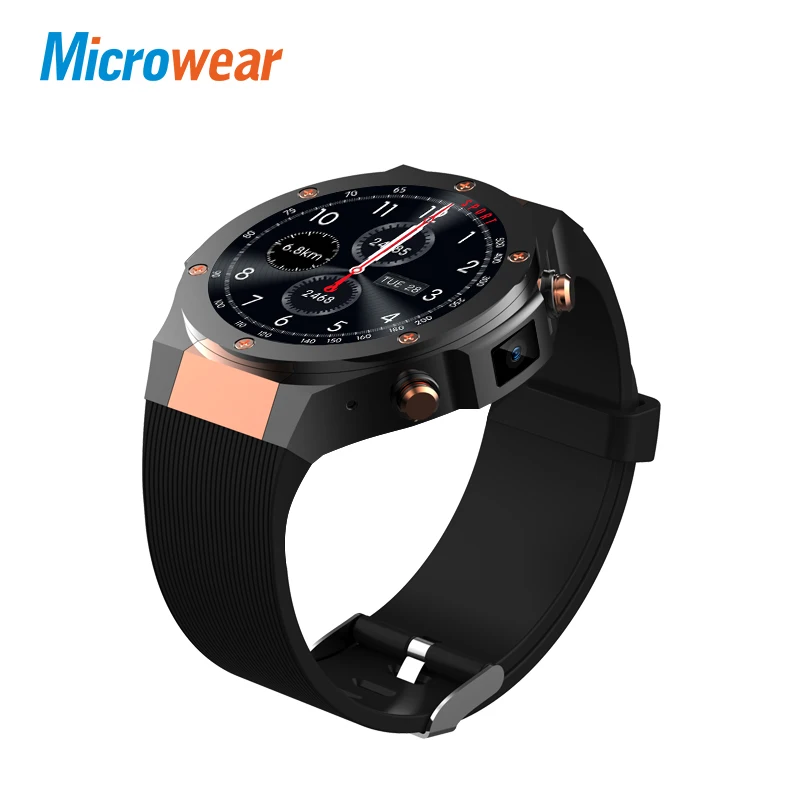 Microwear H2 android ios 1G+16GB Smart watch 1.39 inch mtk6580 SmartWatch phone 3G wifi GPS 5M heart rate nano SIM GSM WCDMA - купить по