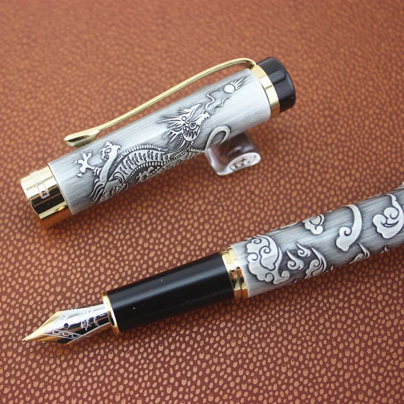 Jinhao 5000 винтажная Роскошная металлическая авторучка с красивой текстурой дракона