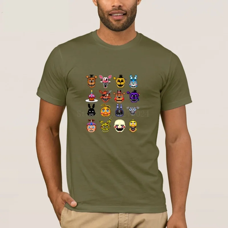 Мужская футболка одежда хип хоп Печать Юмор Fnaf s весна осень узор|Мужские