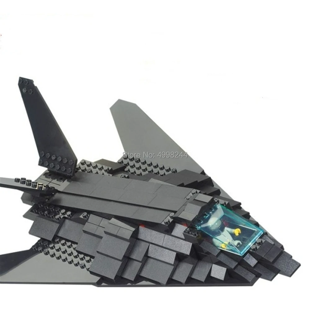 Sluban 0108 209 шт. Военный Черный F117 Невидимый бомбардировщик самолёт истребитель