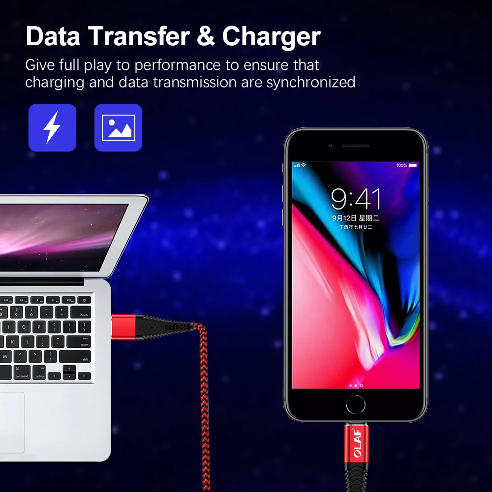 OLAF Micro USB кабель для Samsung Xiaomi LG быстрая зарядка данных нейлоновая оплетка зарядное