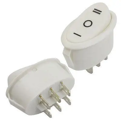 2 шт. 6 Pin DPDT ВКЛ/ВЫКЛ/на Овальный клавишный переключатель AC 15A 125 В/250 в