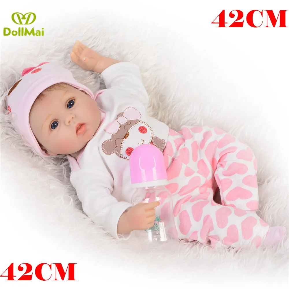 Виниловые новорожденная девочка живые куклы 18 &quot42 см Силиконовые reborn baby игрушки