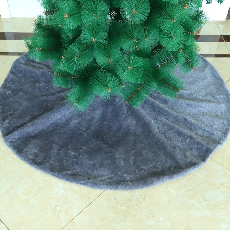 HOYVJOY 78-122cm Gray Christmas Tree Skirt Pure Color Velvet Carpet Mat Decoration For Home New Year | Дом и сад