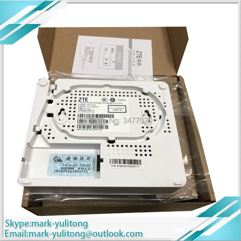 Новая оптоволоконная сеть ZTE F612 ZXA10 GPON onu ont UN с 2 портами Ethernet 1|Оптоволоконное