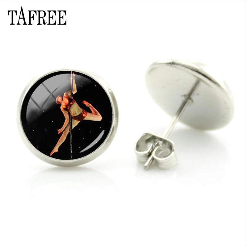 Серьги-гвоздики TAFREE для танца шеста серебряного цвета высококачественные Модные