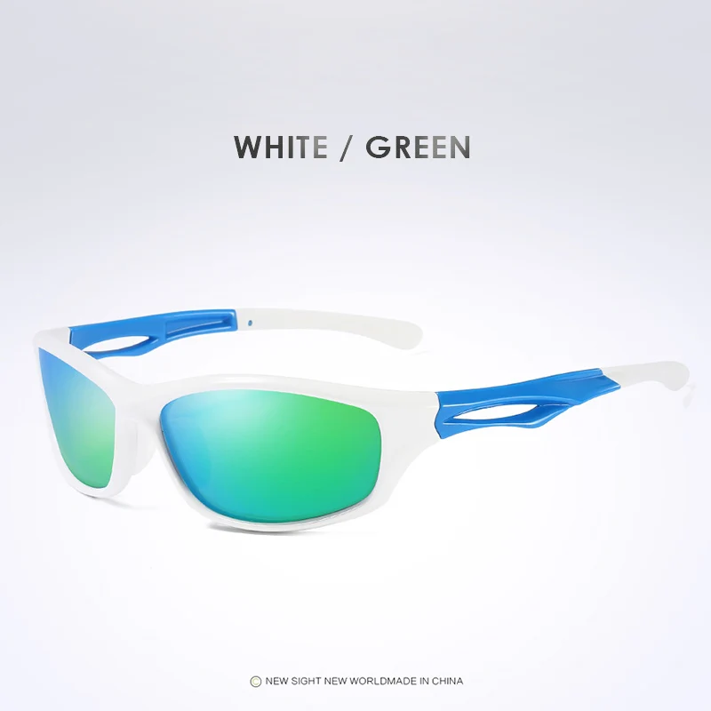 white-green Мужские поляризованные солнцезащитные очки TR90, оправа для улицы, Тактические Солнцезащитные очки для вождения, мужские брендовые дизайнерские военные очки gafas de sol hombre - Цвет линз: white-green