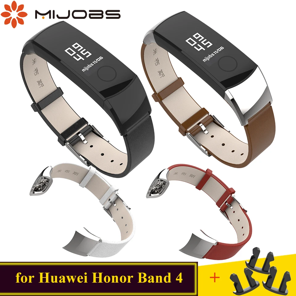 Ремешок Mijobs из натуральной кожи для huawei Honor Band 4, ремешок, браслет, умный ремешок, сменный Браслет для Honor Band 4, аксессуары