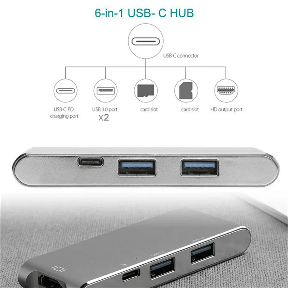 Basix USB C концентратор двойной тип к 3 0 сплиттер HDMI адаптер для MacBook Pro 2016/2017/2018 Thunderbolt