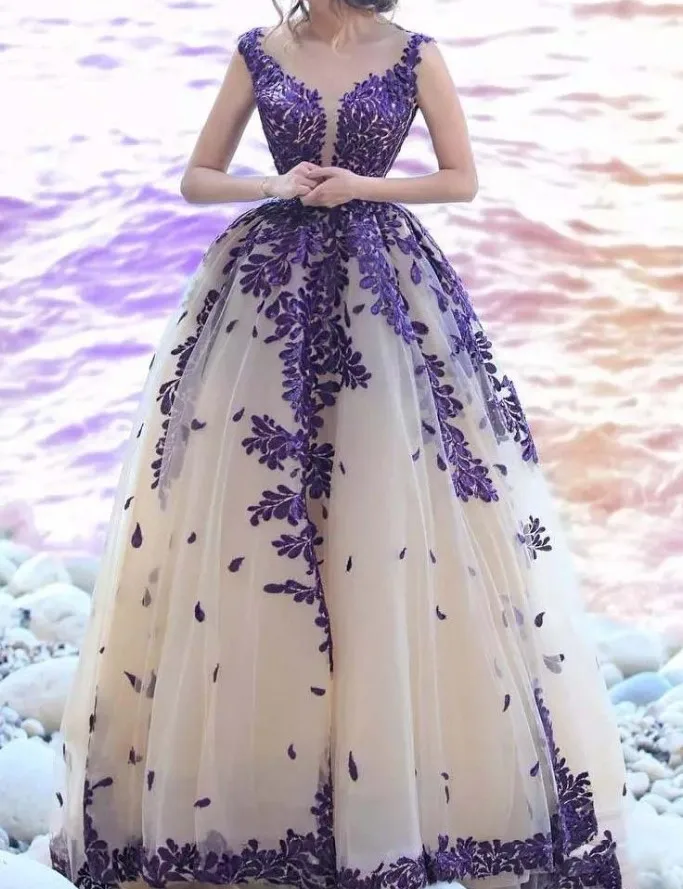 picture color Халат de soiree longue Дубай Вечерние платья vestido de festa longo строгие вечерние платья с аппликацией фиолетового цвета abendkleider - Цвет: picture color