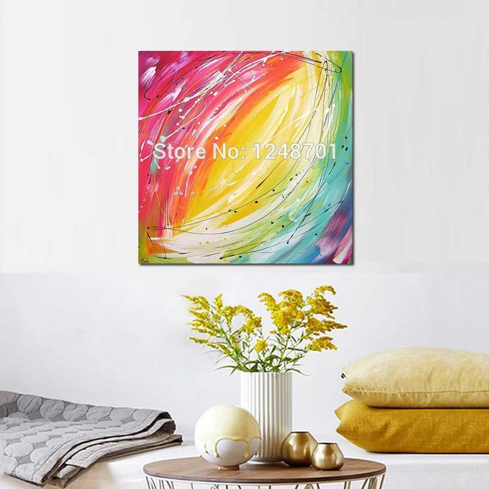 Hand Painted Color light modern abstract oil painting on Canvas Contemporary Acrylic Art Wall Pictures Living Room Home Decor | Дом и сад