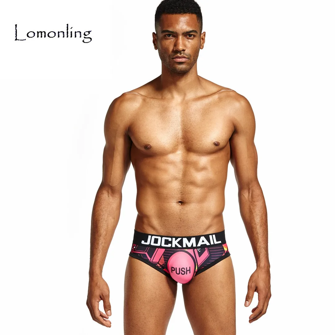 Lomonling Горячие буквы JOCKMAIL Мужское нижнее белье с заниженной талией нейлоновые
