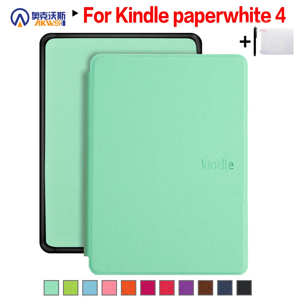 Тонкий умный чехол стойка Walkers для Amazon Kindle Paperwhite 4 (2018 новая модель) + стилус