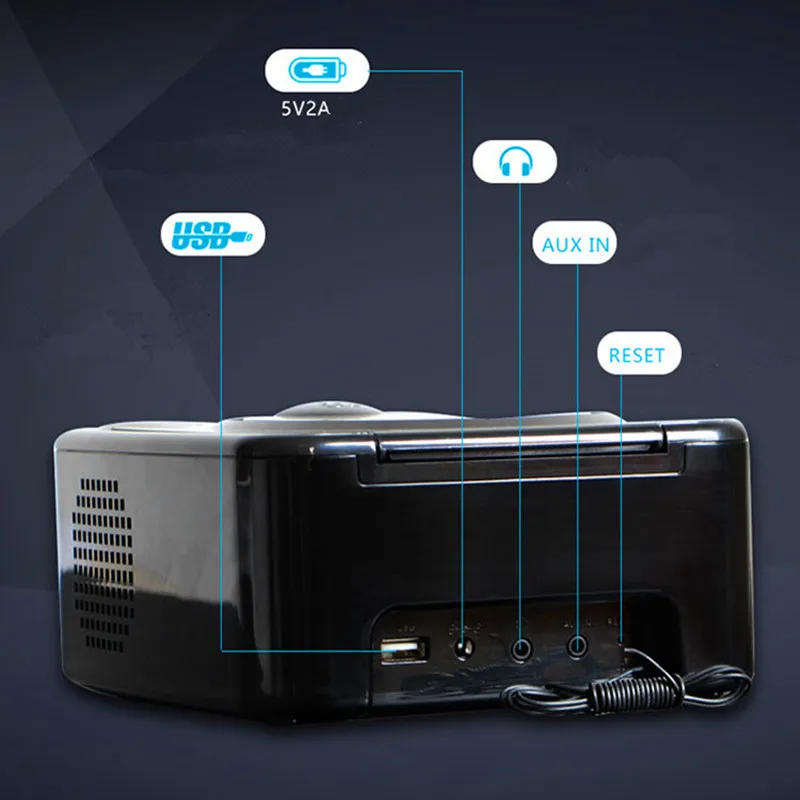 Cd проигрыватель с приклеенным cd диском стереодинамики будильник usb пренатальный