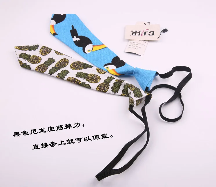 Женский тканевый галстук бабочка с рисунком из мультфильма облегающий для