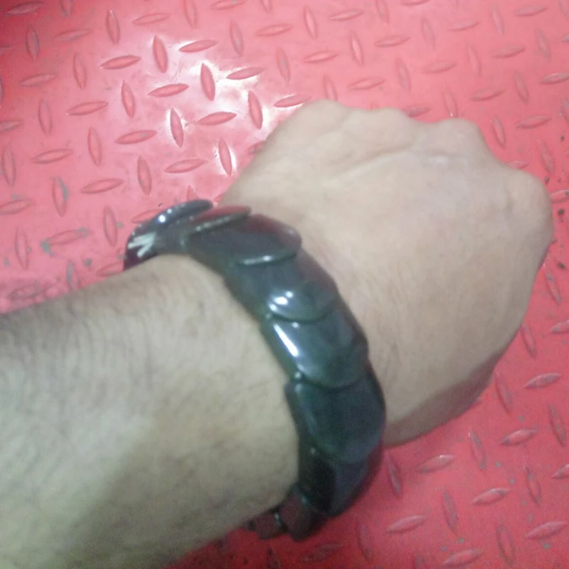 

Xinjiang Hetian Jade Blue Jade Bracelet Hollow Bracelet Elastic force bangle
