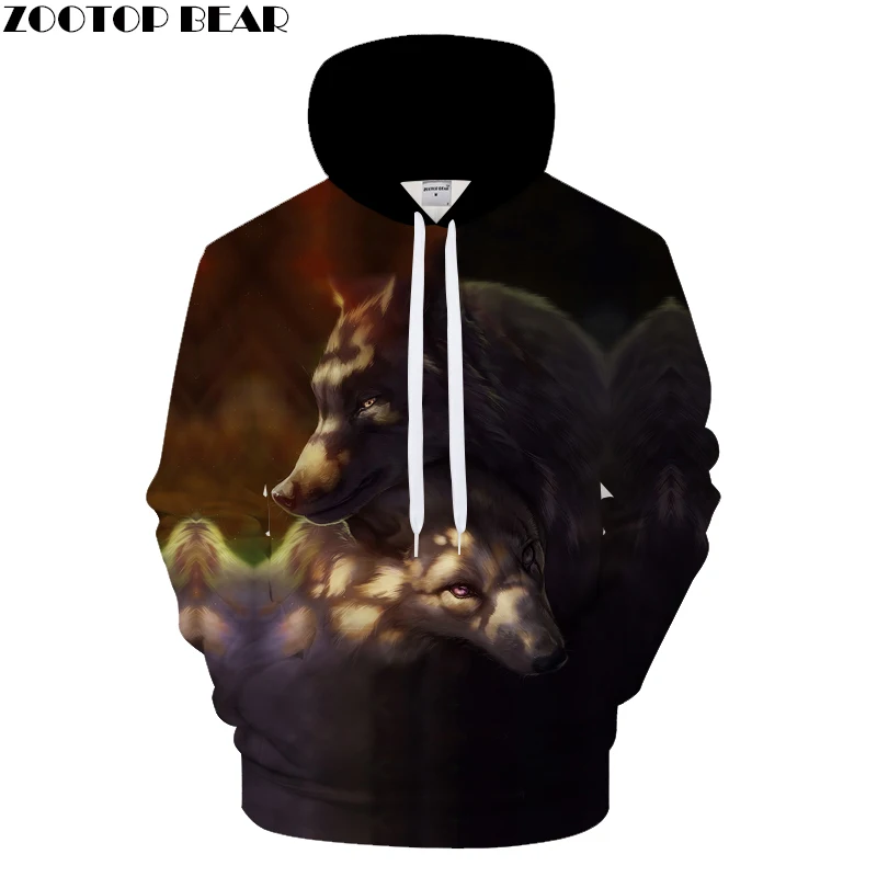 

Hug Wolf Hoodies Men Women Sweatshirt Funny Hoody 3D Tracksuit Autumn Pullover Harajuku Coat Streatwear New DropShip ZOOTOPBEAR