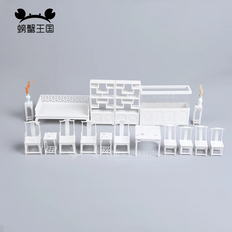 Кукольная мебель лазерная резка Деревянный 3D пазл Миниатюрные модели кукольный