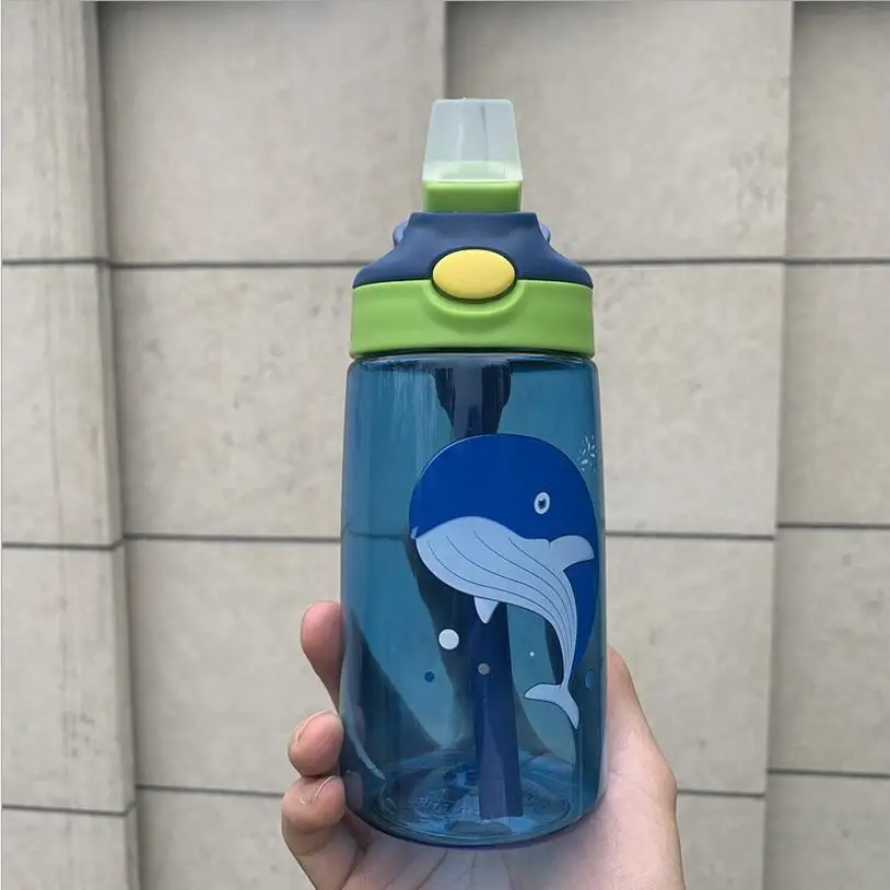 Blue Feeding Cup 430 мл, чашка для кормления детей, чашка для кормления детей, утолщенная, для детей, для обучения кормлению, питьевая бутылка с соломинкой, тренировочная бутылка - Цвет: Blue Feeding Cup