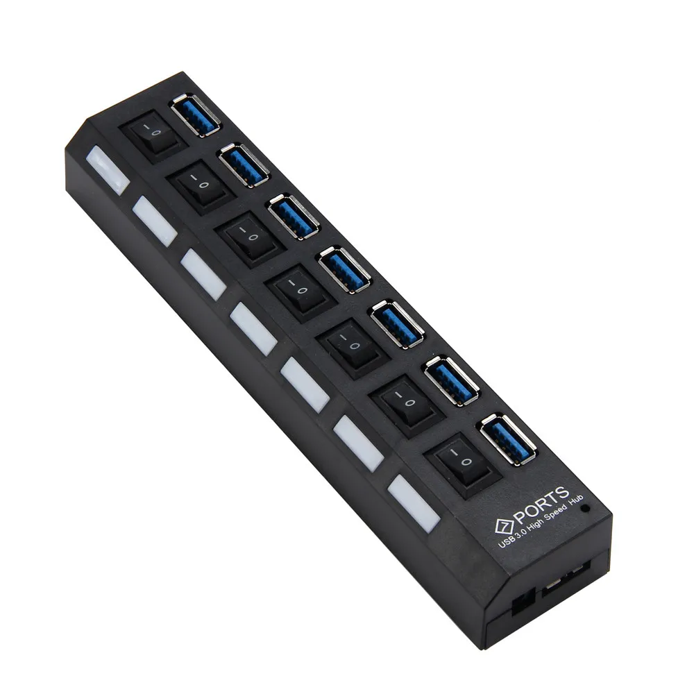 CARPRIE usb хаб 3 0 7 портов с переключателем включения/выключения адаптер питания для
