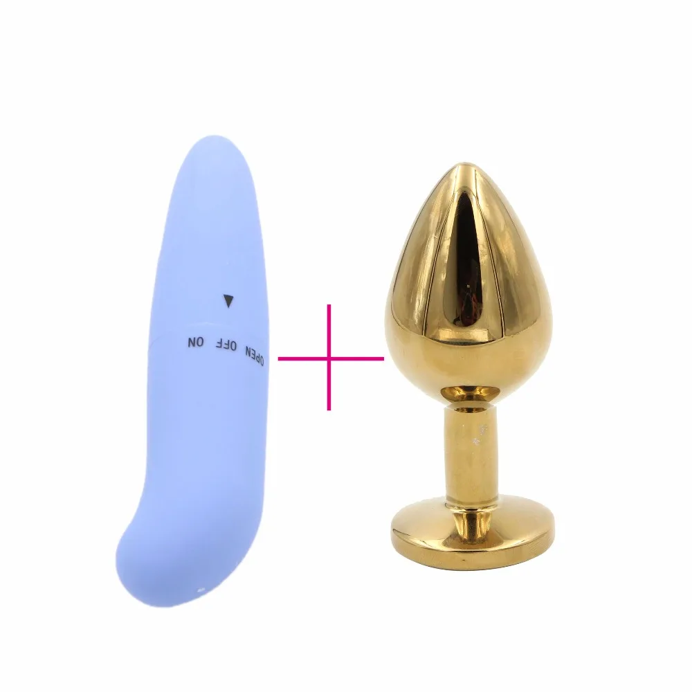 Йема 2 шт./компл. Золотой Кристалл База Батт Anal Plug & мини пальцем Вибратор простаты