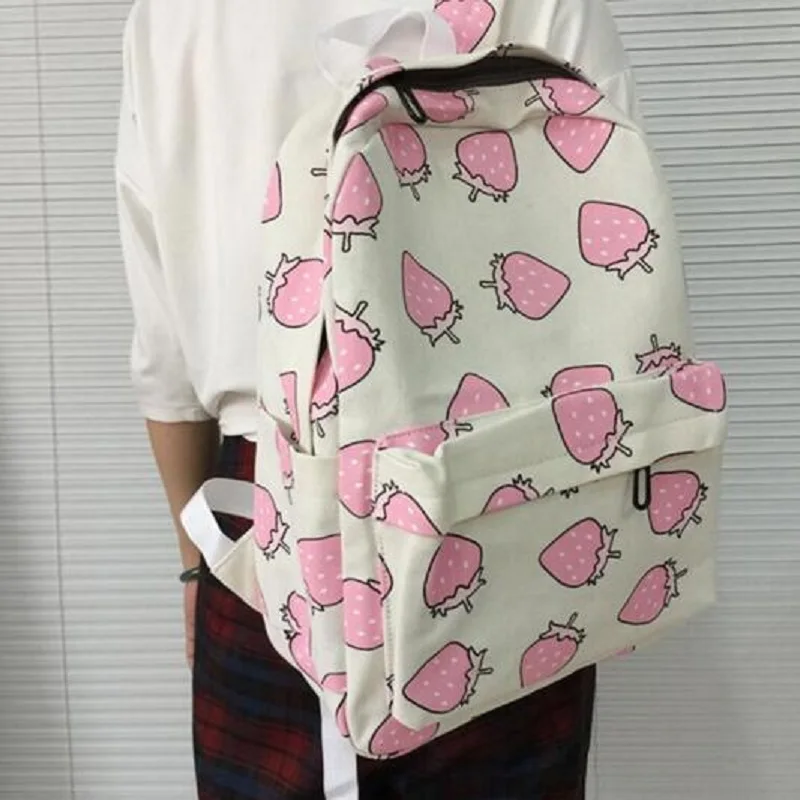 2016 Fruit Printing School Bag For Teenagers Girls Fashion Women Canvas Backpacks Shoulder Travel Rucksack Mochila Feminina |